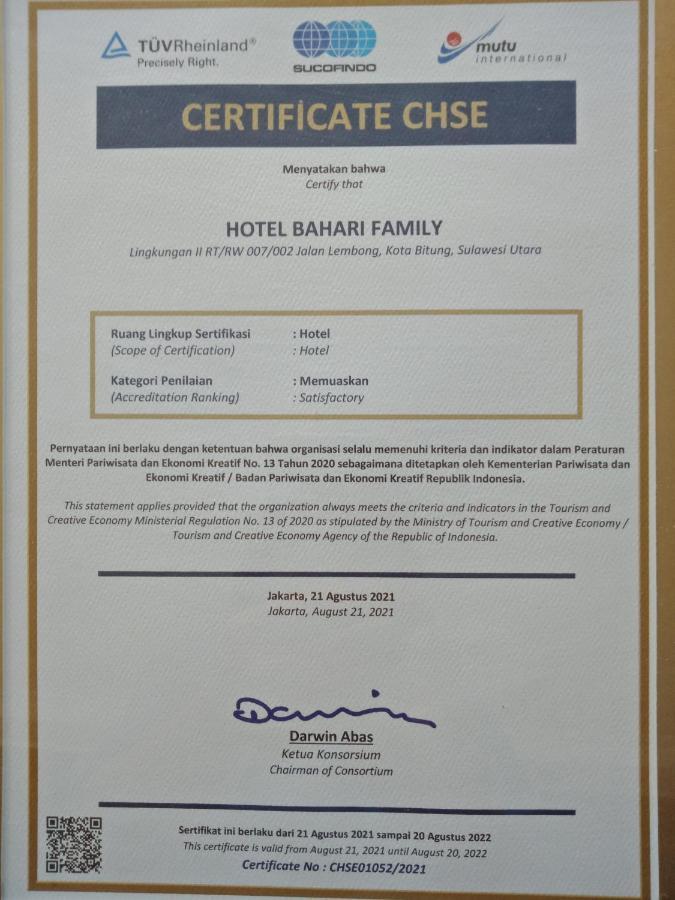 Bahari Family Hotel Bitung Buitenkant foto